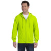 Gildan Men's Safety Green Heavy Blend 50/50 Full Zip Hoodie