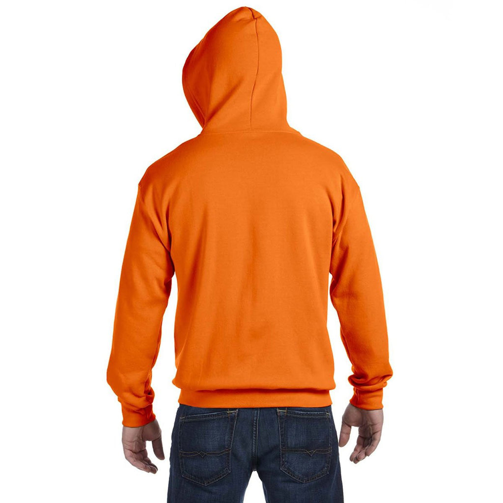 Gildan Men's Safety Orange Heavy Blend 50/50 Full Zip Hoodie