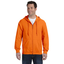 Gildan Men's Safety Orange Heavy Blend 50/50 Full Zip Hoodie