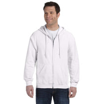 Gildan Men's White Heavy Blend 50/50 Full Zip Hoodie