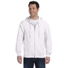 Gildan Men's White Heavy Blend 50/50 Full Zip Hoodie