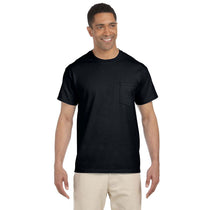 Gildan Men's Black Ultra Cotton Pocket T-Shirt