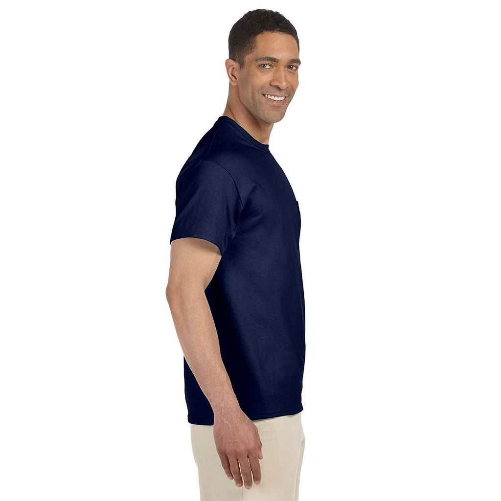 Gildan Men's Navy Ultra Cotton Pocket T-Shirt