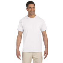 Gildan Men's White Ultra Cotton Pocket T-Shirt