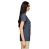 Gildan Women's Heather Navy 5.3 oz. V-Neck T-Shirt