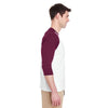 Gildan Men's White/Maroon 5.3 oz. 3/4-Raglan Sleeve T-Shirt