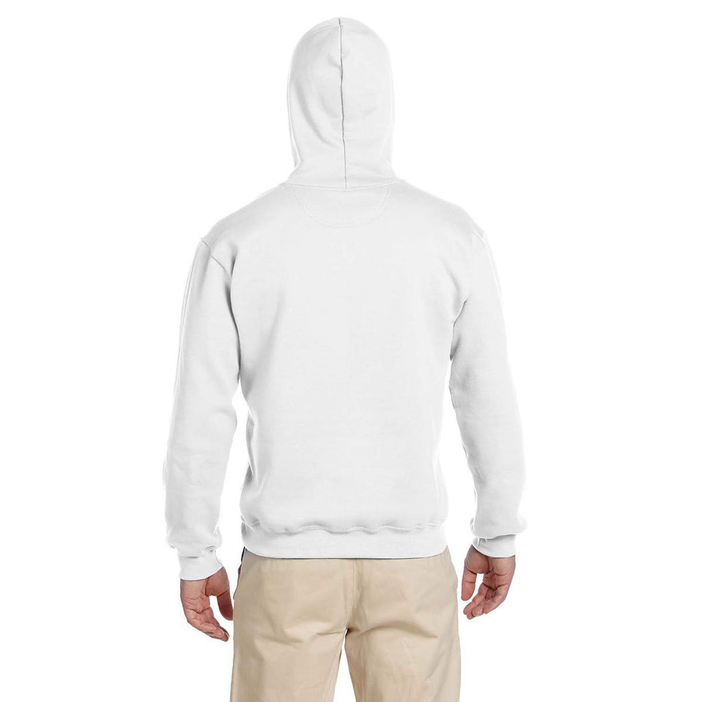 Gildan Men's White Premium Cotton Ringspun Hooded Sweatshirt