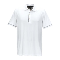 Greg Norman Men's White Body/Black Piping Play Dry Protek Micro Lux Polo