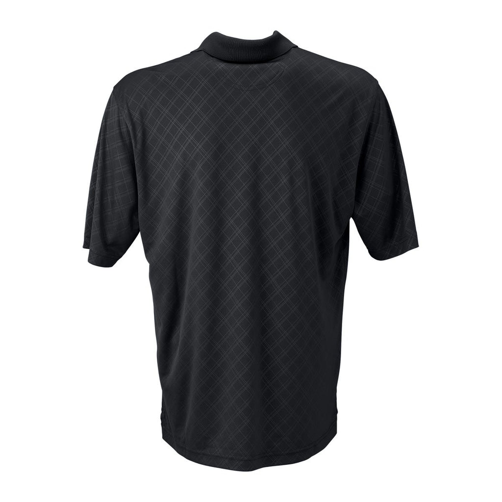 Greg Norman Men's Black Play Dry ML75 Diamond Embossed Polo