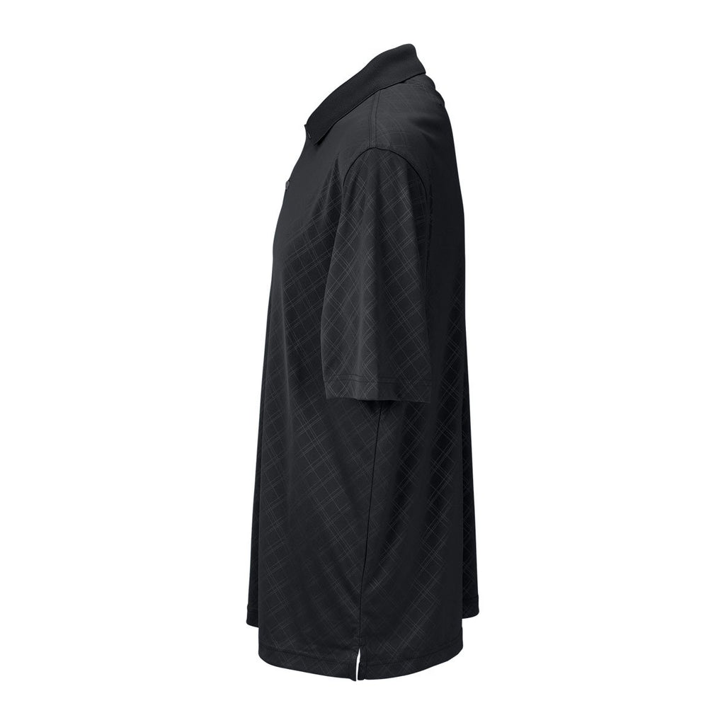 Greg Norman Men's Black Play Dry ML75 Diamond Embossed Polo
