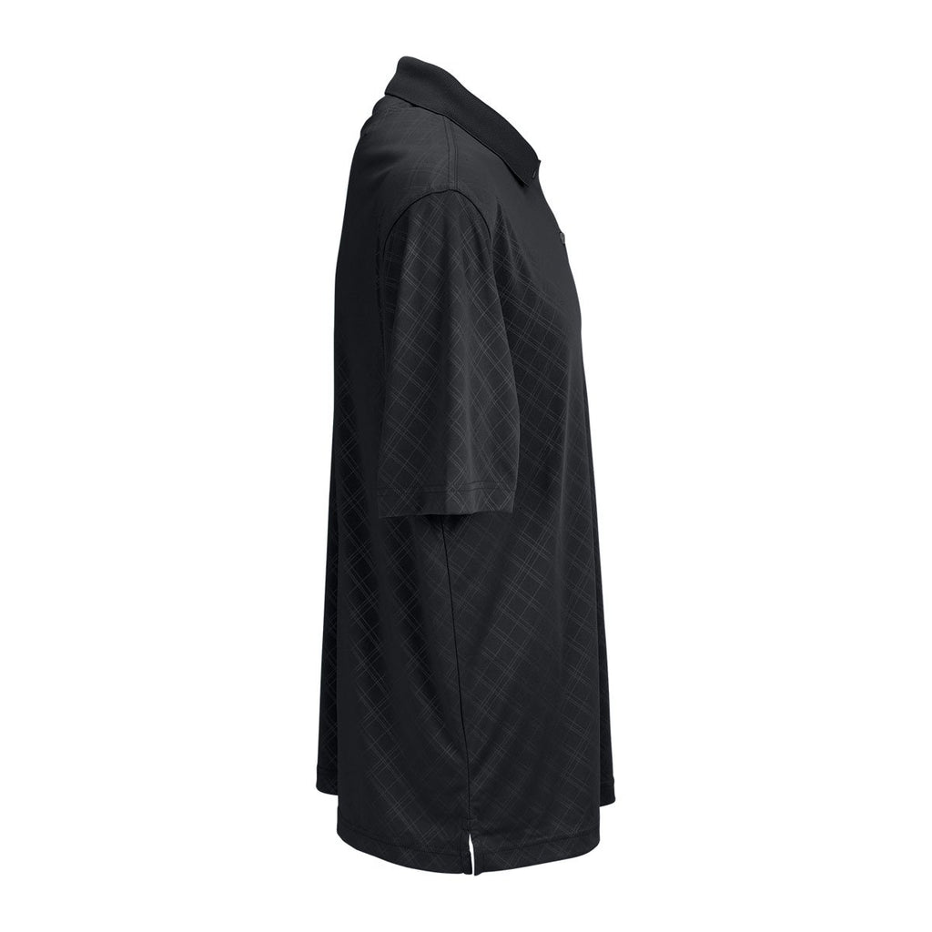Greg Norman Men's Black Play Dry ML75 Diamond Embossed Polo