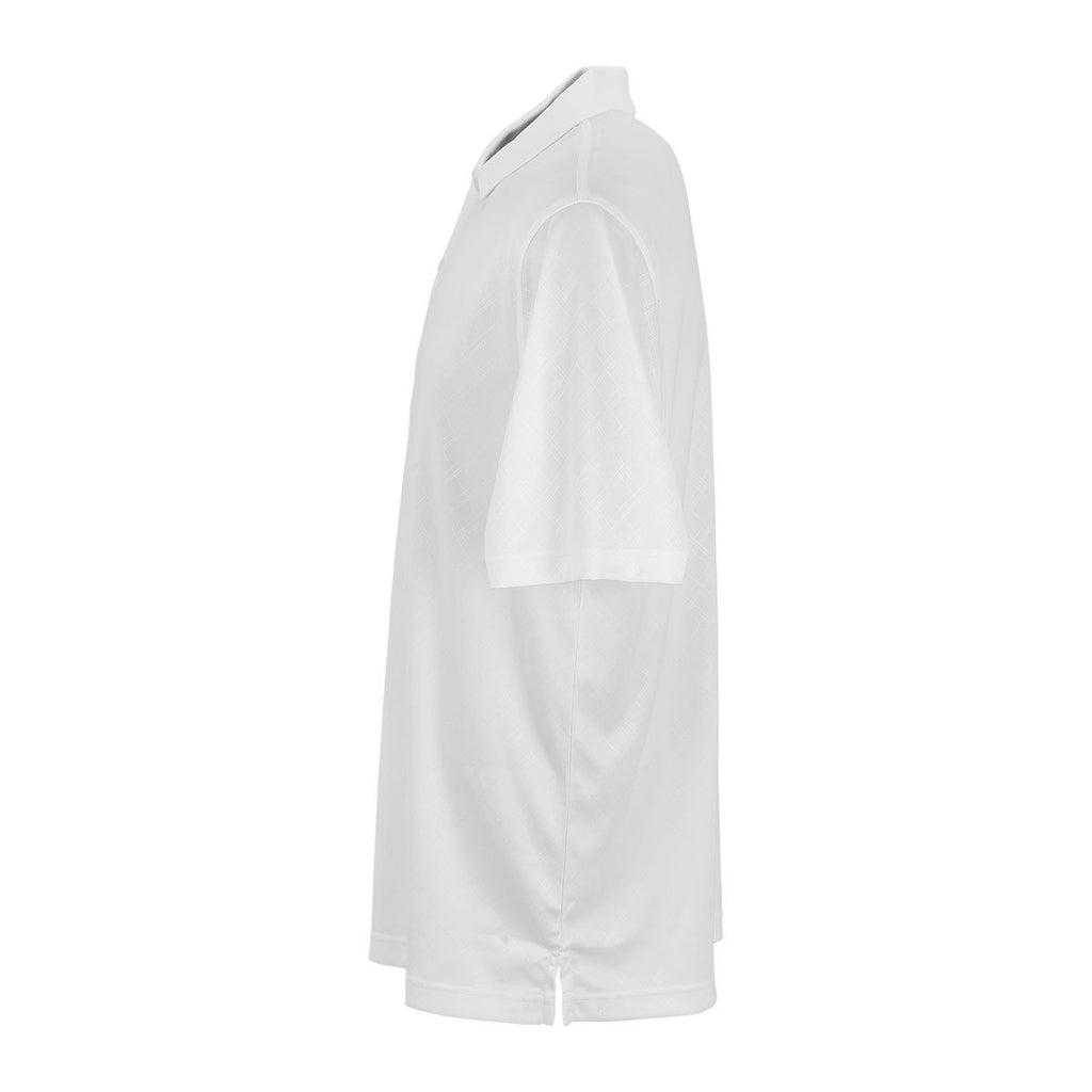 Greg Norman Men's White Play Dry ML75 Diamond Embossed Polo