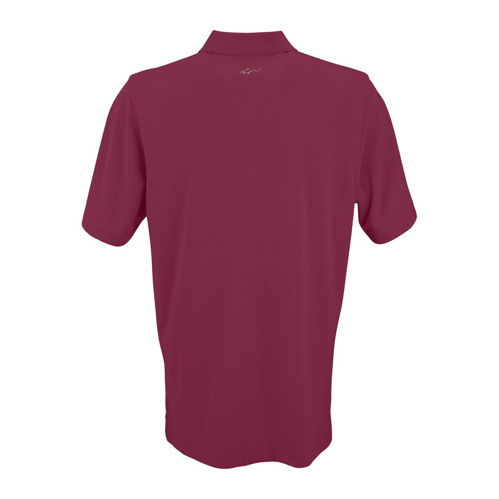 Greg Norman Men's Maroon Play Dry Performance Mesh Polo