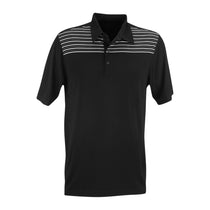 Greg Norman Men's Black/White Play Dry Engineered Stripe Polo
