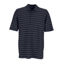 Greg Norman Men's Black/White Play Dry Performance Striped Mesh Polo
