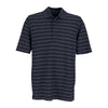 Greg Norman Men's Black/White Play Dry Performance Striped Mesh Polo