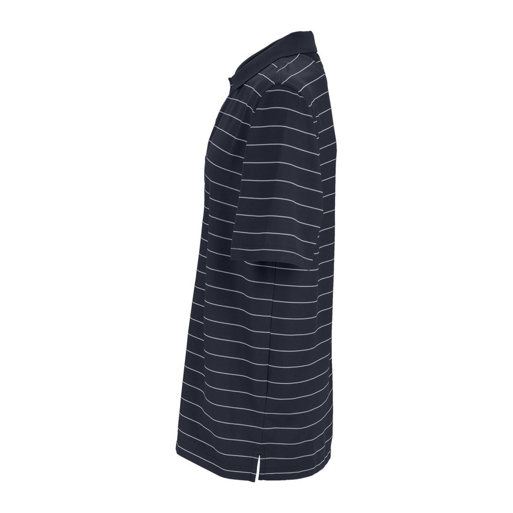 Greg Norman Men's Black/White Play Dry Performance Striped Mesh Polo