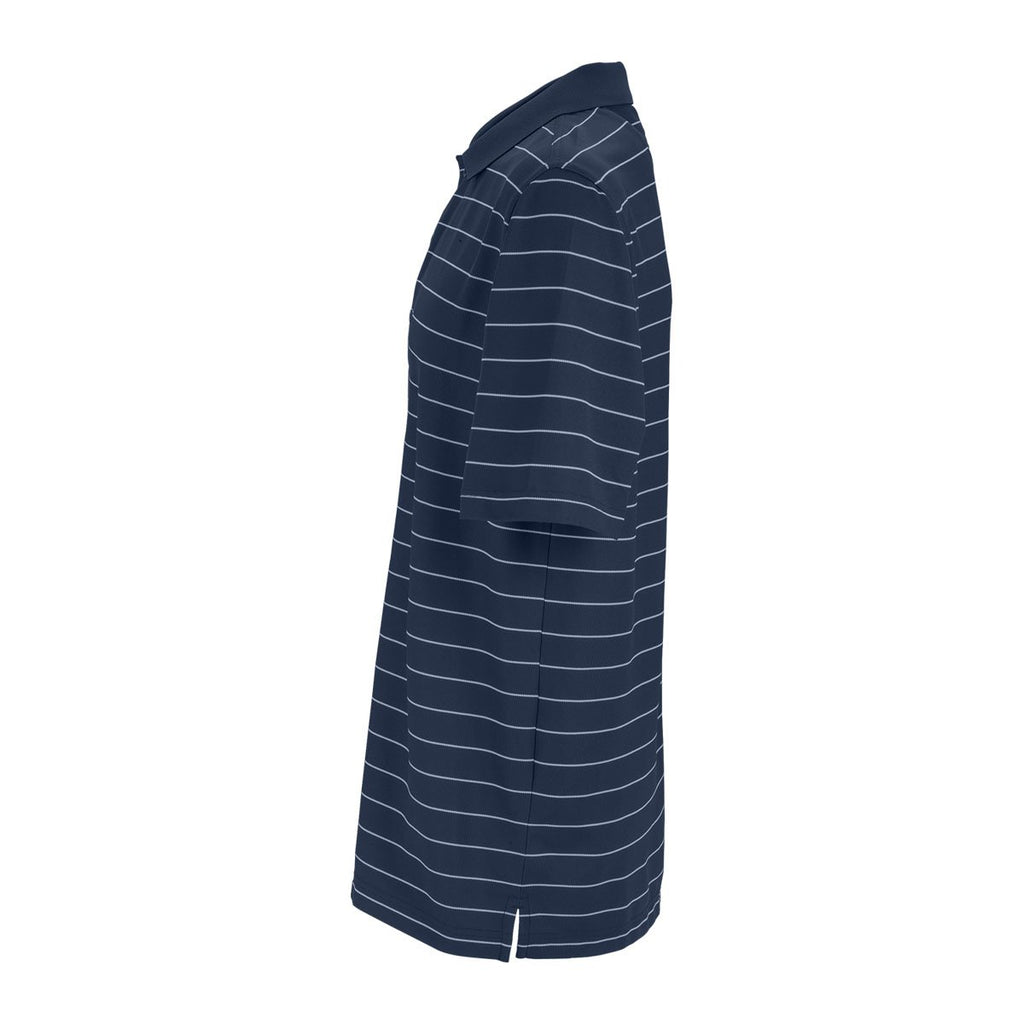 Greg Norman Men's Navy/White Play Dry Performance Striped Mesh Polo