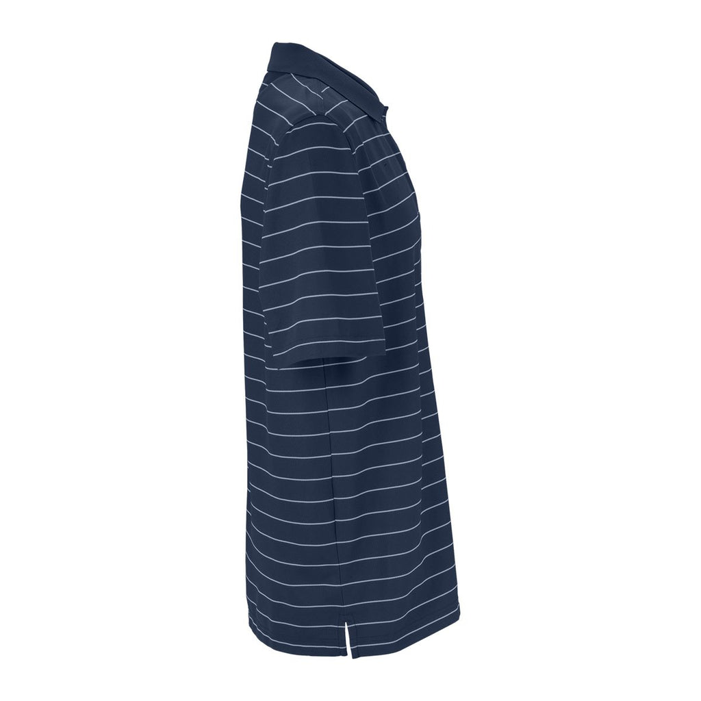 Greg Norman Men's Navy/White Play Dry Performance Striped Mesh Polo