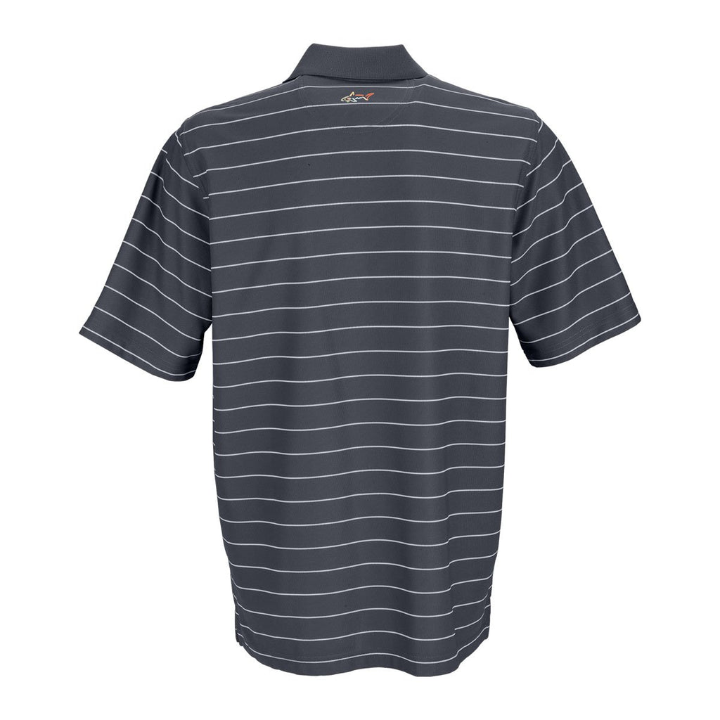 Greg Norman Men's Shingle/White Play Dry Performance Striped Mesh Polo