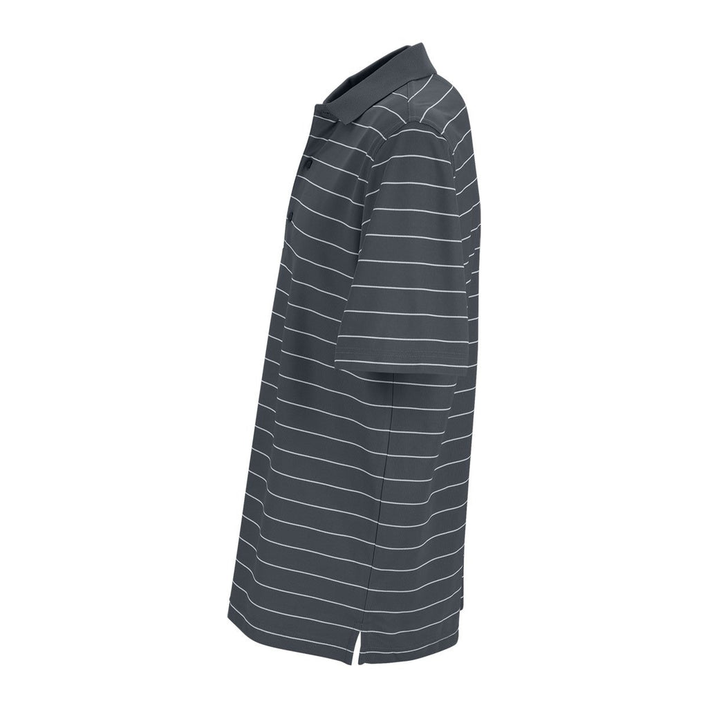 Greg Norman Men's Shingle/White Play Dry Performance Striped Mesh Polo