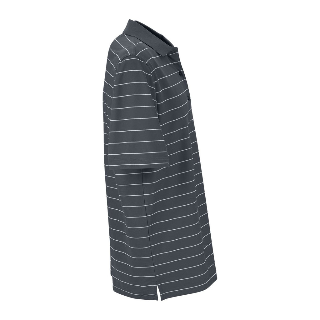 Greg Norman Men's Shingle/White Play Dry Performance Striped Mesh Polo
