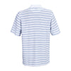 Greg Norman Men's White/Cobalt Play Dry Performance Striped Mesh Polo