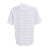 Greg Norman Men's White/Red Play Dry Performance Striped Mesh Polo
