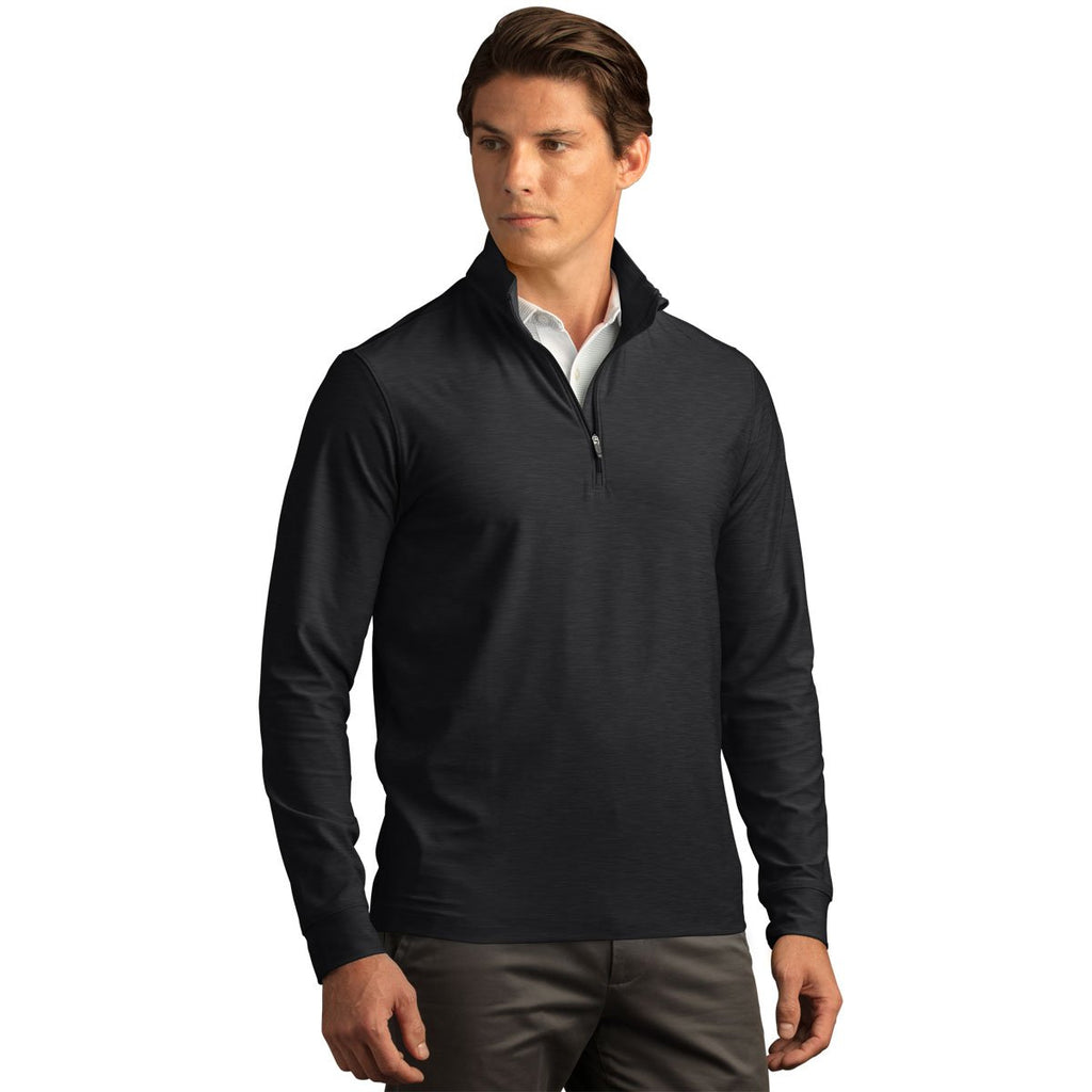 Greg Norman Men's Black Heather Play Dry Heather 1/4-Zip