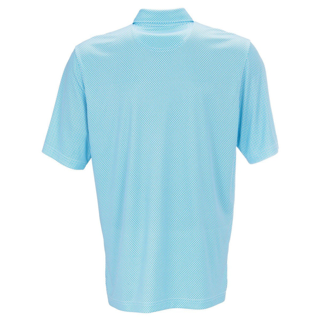 Greg Norman Men's Caribbean Blue Play Dry ML75 Foulard Print Polo