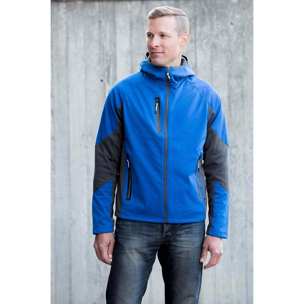 Landway Men's Cobalt/Charcoal Hooded Phantom Soft-Shell