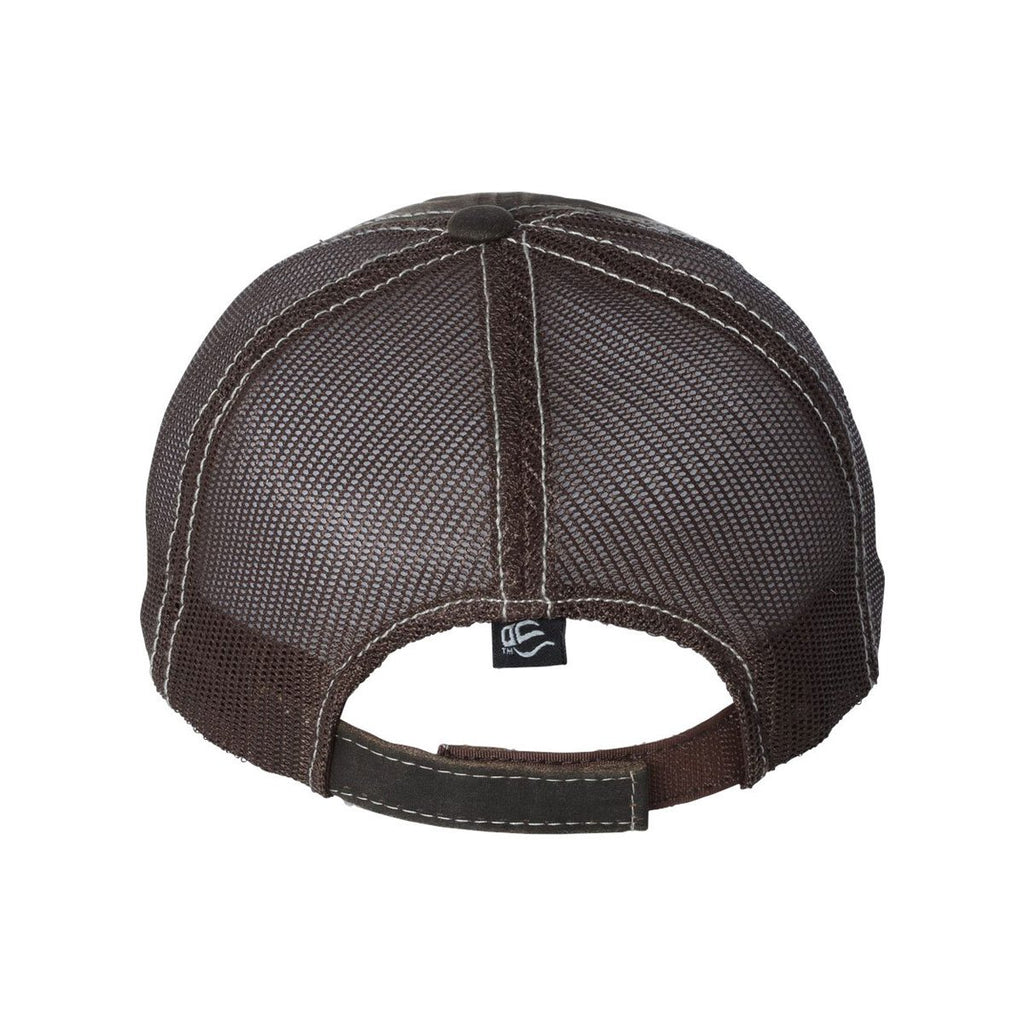 Outdoor Cap Brown Weathered Mesh Back Cap