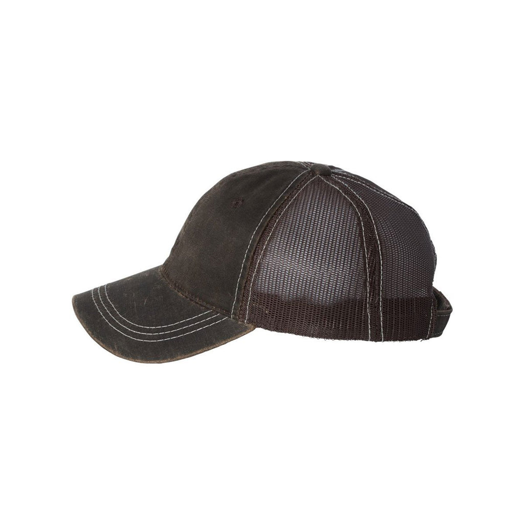 Outdoor Cap Brown Weathered Mesh Back Cap