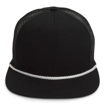 Paramount Apparel Black/White Foam Front Mesh Back Rope Cap