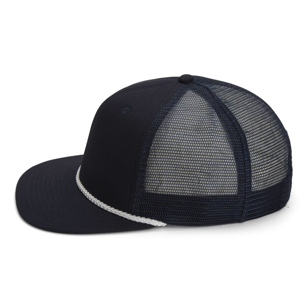 Paramount Apparel Navy/White Foam Front Mesh Back Rope Cap