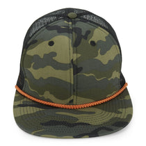Paramount Apparel Woodland/Orange Foam Front Mesh Back Rope Cap