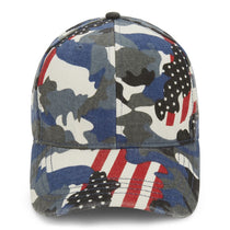 Paramount Apparel Blue Americana Woodland Washed Generic Camo Cap