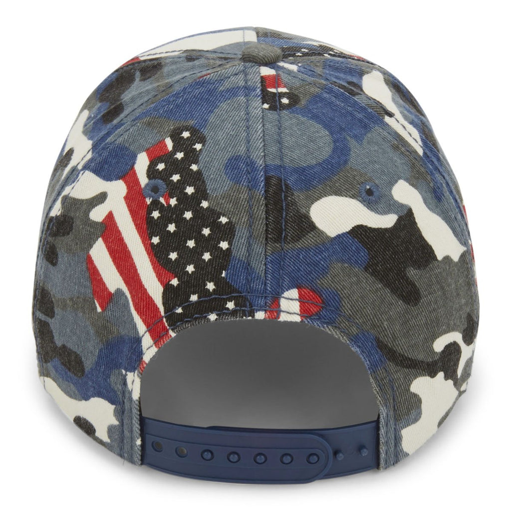 Paramount Apparel Blue Americana Woodland Washed Generic Camo Cap