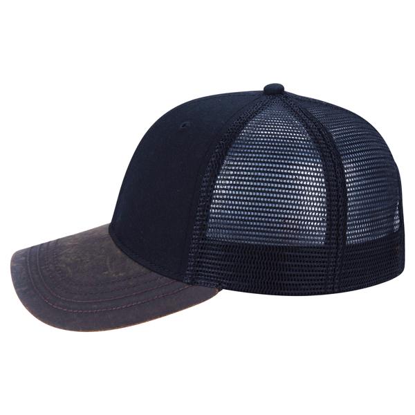 Paramount Apparel Black Washed Twill and Waxcloth Cap