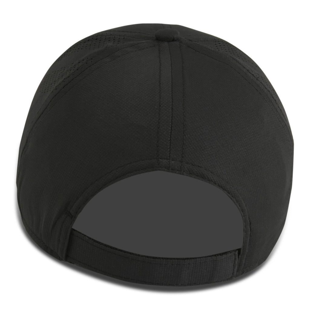Paramount Apparel Black Soft Structure Jockey Perforated Performance Cap