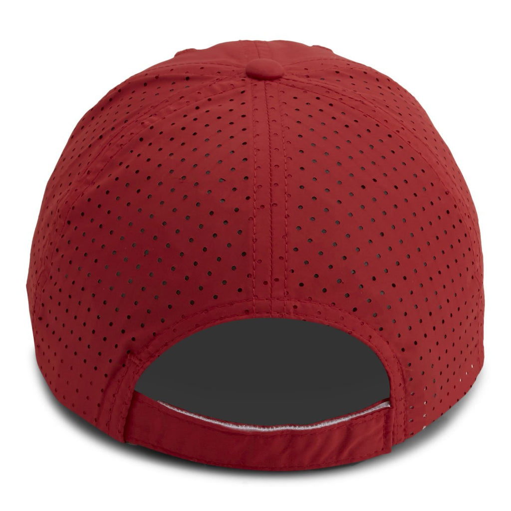 Paramount Apparel Red Soft Structure Low Profile Perforated Performance Cap