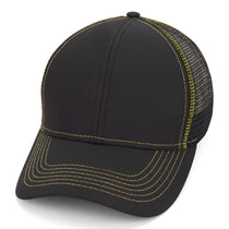 Paramount Apparel Black/Neon Yellow Performance Mesh Back Cap