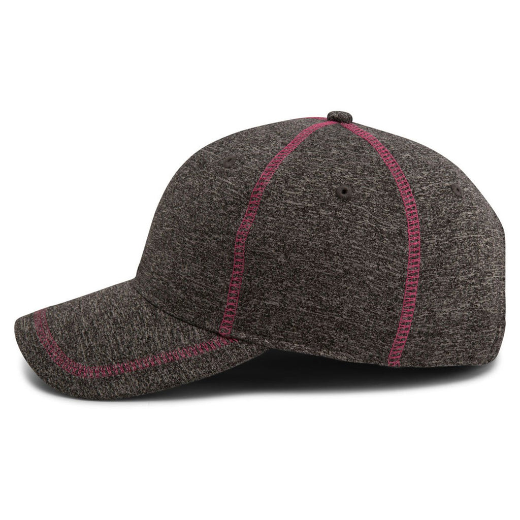 Paramount Apparel Heather Grey/Hot Pink Heathered Performance Cap