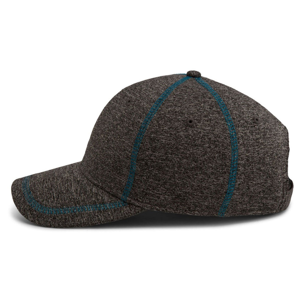 Paramount Apparel Heather Grey/Neon Blue Heathered Performance Cap