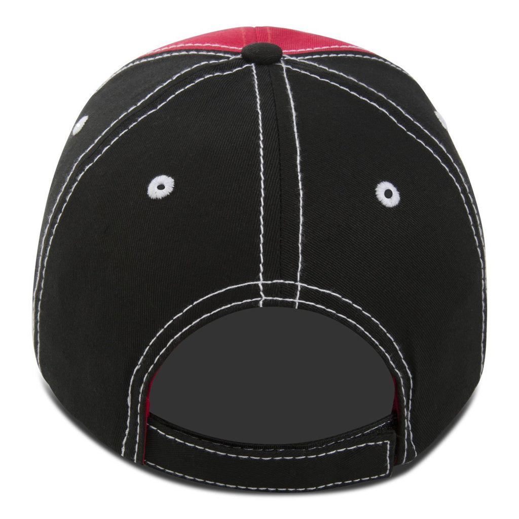Paramount Apparel Red/Black Cotton Twill Cap