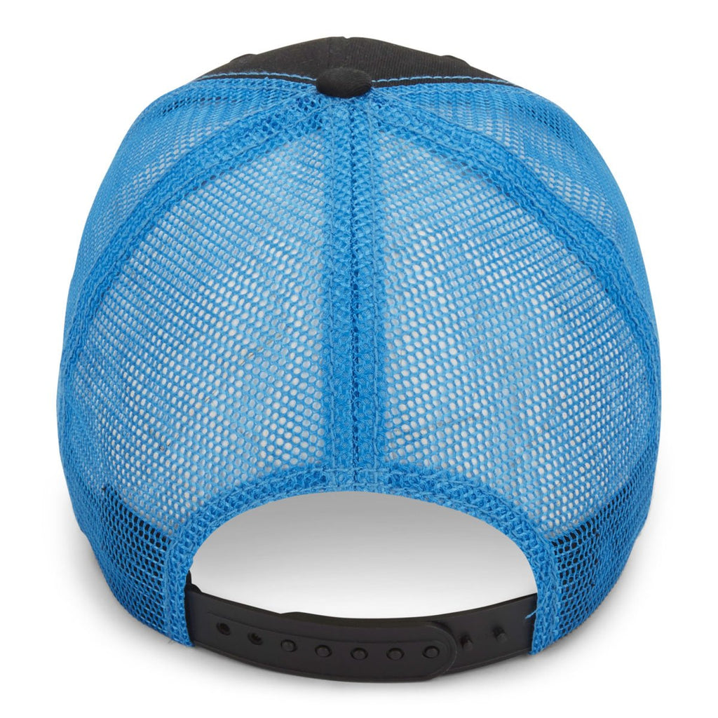 Paramount Apparel Black/Neon Blue Neon Mesh Back Cap