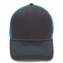 Paramount Apparel Charcoal/Neon Blue Neon Mesh Back Cap