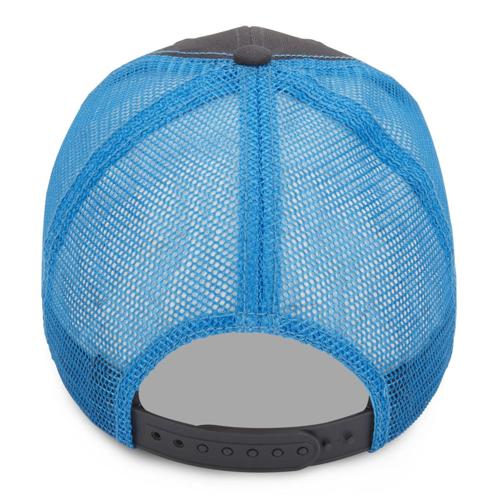 Paramount Apparel Charcoal/Neon Blue Neon Mesh Back Cap
