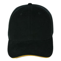 Paramount Apparel Black/Gold Contrasting Sandwich Visor Brushed Twill Cap