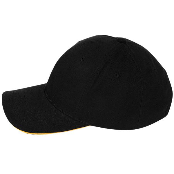 Paramount Apparel Black/Gold Contrasting Sandwich Visor Brushed Twill Cap